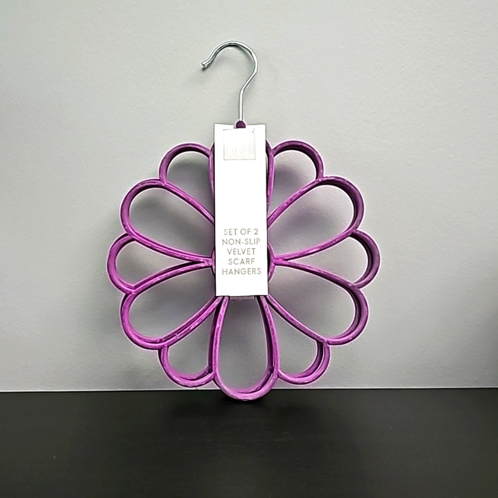 BUY NOW Elle Decor Non-slip Velvet Scarf Hanger set of 2 - Picture 2 of 3